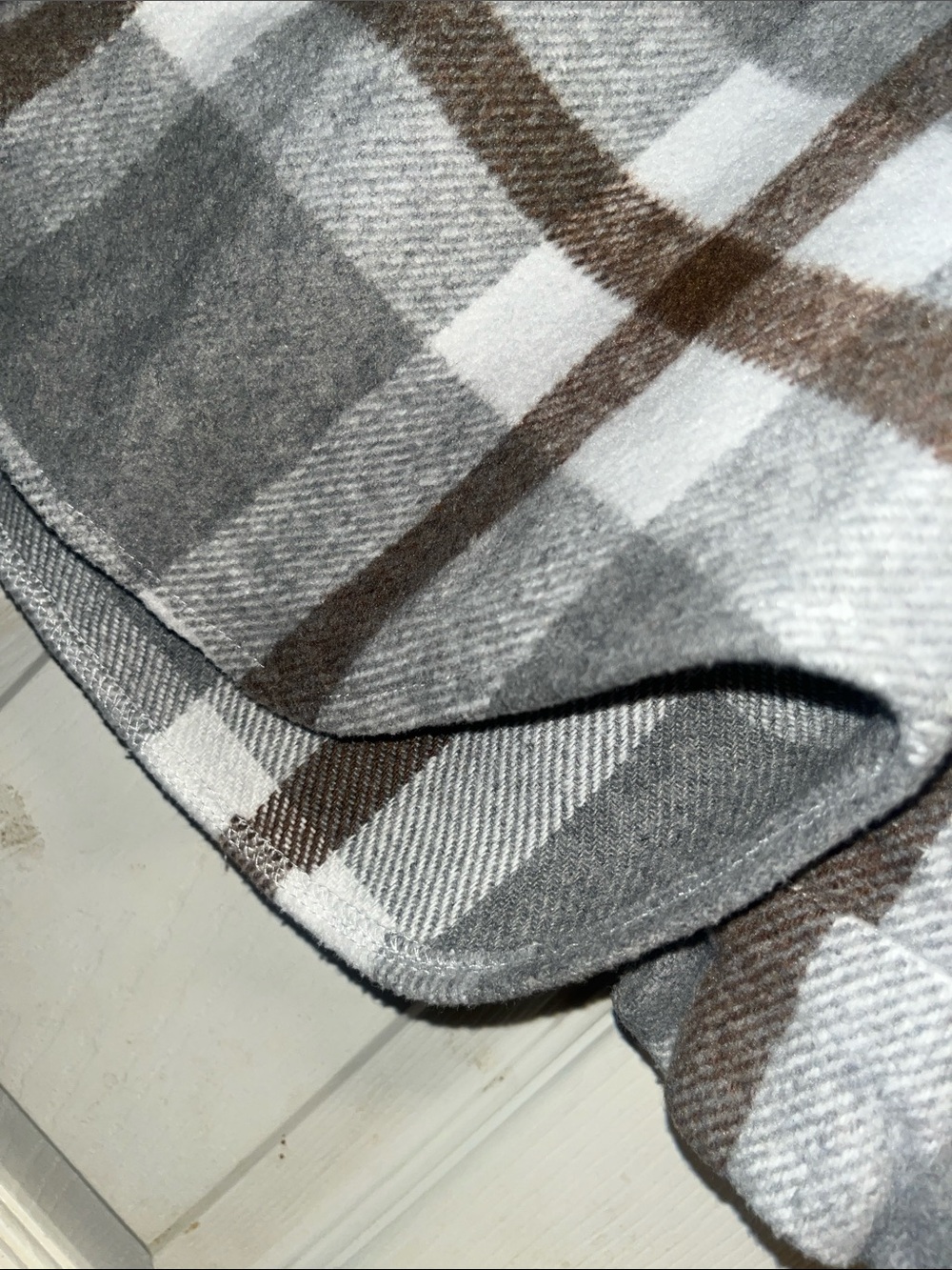 Plaid Shacket Jacket in Gray and Taupe - Picture 6 of 6